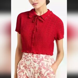 NWOT CING A SEPT GENEVIA CROCHET TOP  ,SZ:SMALL